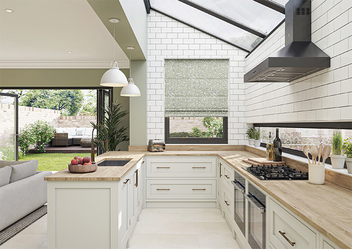 Aviary Velvet, Spruce - Roman Blind - Image 8